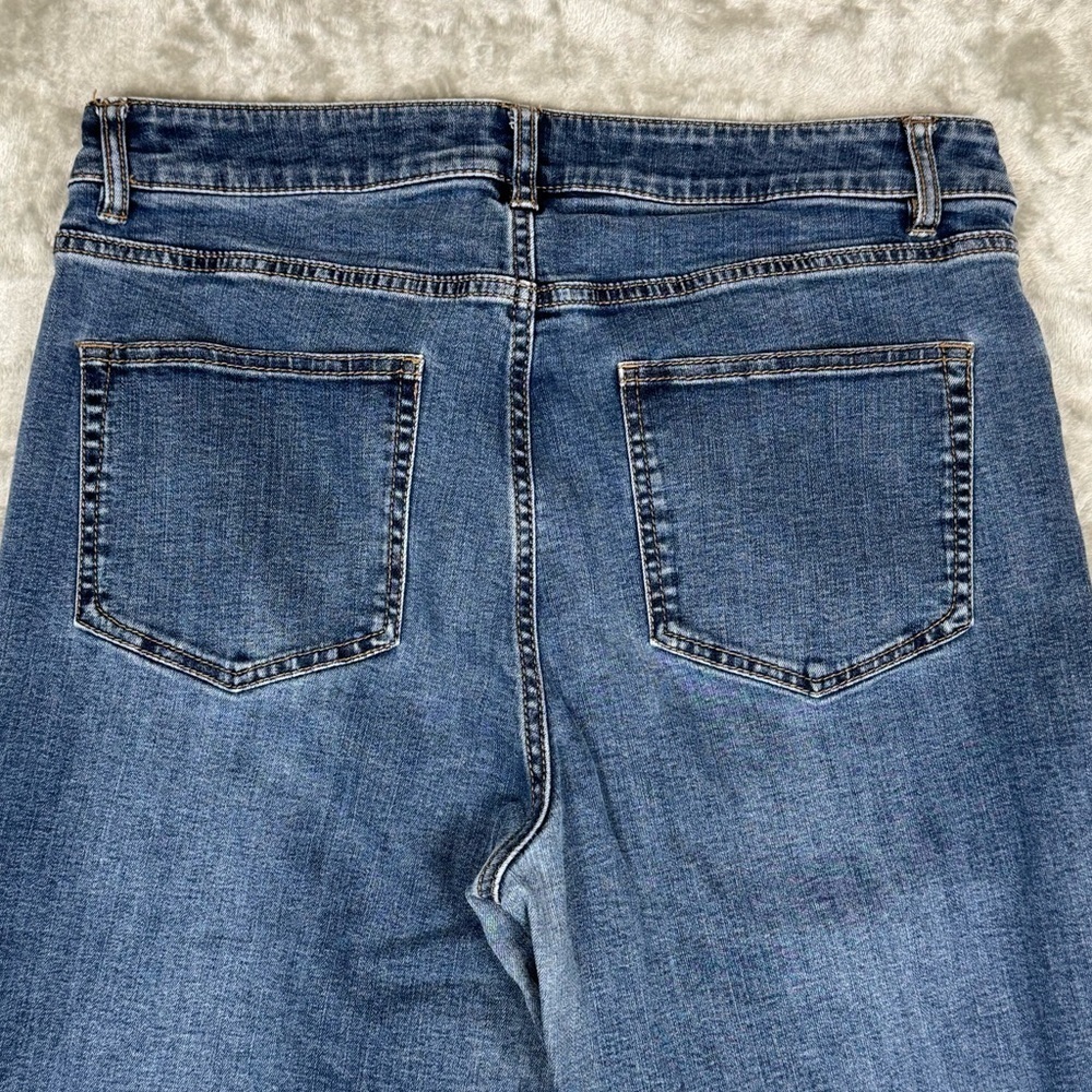 J. Jill Smooth Fit Blue Jeans Straight Leg Cotton Lyocell Mid Rise Size 10 - Picture 4 of 6